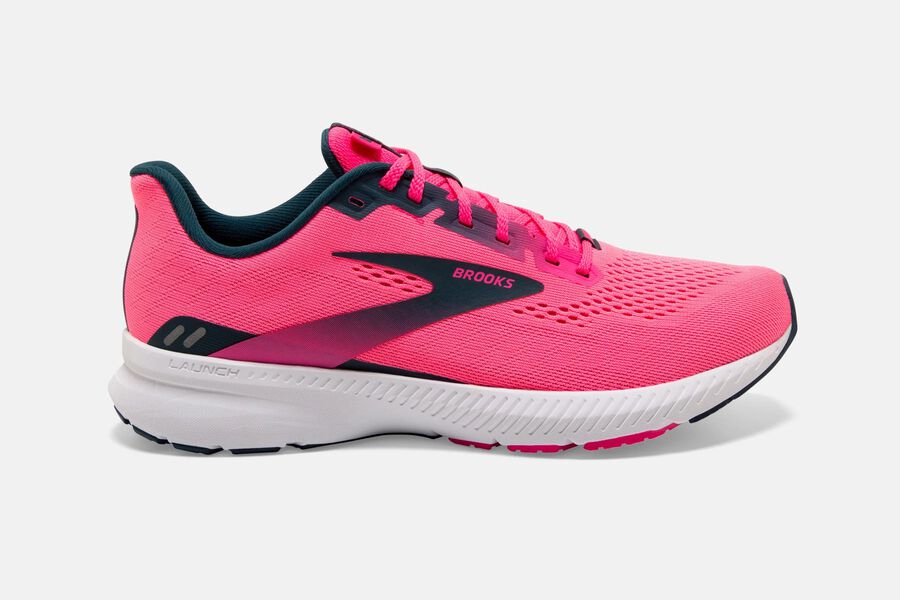 Brooks Launch 8 Road Running Shoes Womens - Pink/Navy - FRVHS-0541